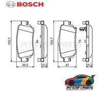 For Renault Kadjar Brake Pads Set Bosch 0986494816 Low-Metallic 2015-2025