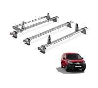 For Renault Kangoo 2009-2021 Roof Rack 3x Bars & Loadstops | Only fits L3 Maxi Wheelbase with Barn Doors models, Van Guard, Heavy Duty Steel Roof Bars with loadstops