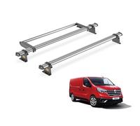 For Renault Trafic 2014+ Roof Rack Van Guard Ulti 2x Bars + Roller | Note: Only Suitable for Standard Roof Models with Twin Rear Doors, Steel Heavy-duty Van Roof Bars [SB315-2/VGR-01]