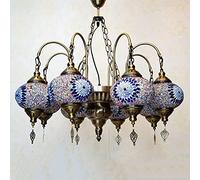 for Restaurant Club Café Western Restaurant,Classical Liquid Mosaic Chandelier,E27 Romantic Turkish Chandelier,Lig Luxury Single Chandelier-Green Copper Section b