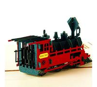 For Retro Train Greeting Card Design Birthday Cake Card For Children Girls Boys Birthday Blessing Present Supp Wooden Train Ornament Christmas Festive Home Decor Cute Cartoon Print Home Gift
