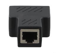 For RJ45 Network Connector Adapter for Dual Ethernet Connections Supporting Reliable Data Transfer for Laptops, Routers, and Desktops (Black)