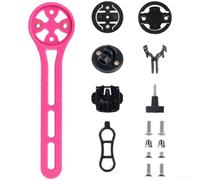For Road Bike Handlebar Mount for Garmin For Bryton Compatible Devices Includes 3 Adapter Bases Central Extension and Adjustable Light Holder for Optimal Viewing (Pink)