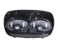 For Road For Glide For FLTR 1998-2013 Motorcycle Head Light Headlamp Assembly 5.75 Inch Dual Headlight Lamp Projector Motorcycle Front Headlight(Black)