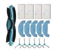 For RoboStar iQ400 Plus Replacement Cleaning Kit Featuring ABS+Nylon Main Brush Plastic Filter Elements Side Brushes and Non Woven Mop Cloths