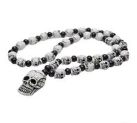 for Rock Party Necklace Gothic Pendant 75cm Wax Rope for Rock