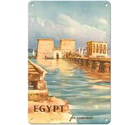 for Romance - Luxor Temples on The Nile River - Vintage Travel Poster c.1950s - 8in x 12in Tin Sign