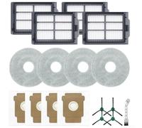 For Roomba Plus 405 and For Combo 505 Refill Kit with 4 Air Filters 4 Microfiber Mop Pads 4 Disposable Bags and 4 Edge Brushes