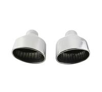 For RS3 RS4 RS5 A4 A5 A6 1 Pair Stainless Steel Exhaust End Tip Universal Car 2.5inch Oval Slant Muffler Tail Pipe(Silver)