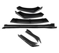 For RS6 For A6 2013-2018 Car Front Bumper Splitter Lip Body Kit Spoiler Side Skirts Extensions Rear Wrap Angle Side Skirts Cars(Carbon Fiber Look)