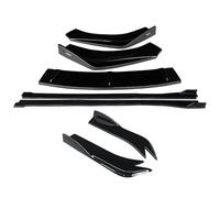 For RS6 For A6 2013-2018 Car Front Bumper Splitter Lip Body Kit Spoiler Side Skirts Extensions Rear Wrap Angle Car Side Skirt(Gloss Black)
