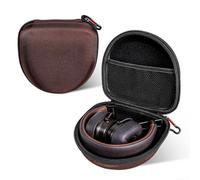 for rugged EVA Headphone Box 15.5cm for Wired Wireless for(Brown) | Hard EVA shell, triple shock absorption, scratch-resistant finish, 15.5x15x8cm, daily commute