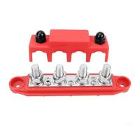 For RV Compatible 4-Way Busbar Kit M8 M10 Studs 250A 48VDC Red Black Terminals Space-Saving Design Nylon Stainless Steel Brass Marine Boat Automotive Electrical(Standard Model M10)