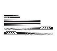 For RV Motorhome Trailer Door Panel Side Decal Sticker 5X Car Side Stripes Side Stripe Skirts Graphics Vinyl Sticker Decals Racing Sport Car Stickers Auto DIY Car Accessory Decoration (Color : Red) (