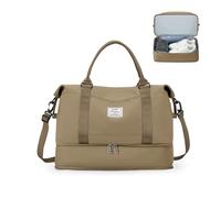 for Ryanair Airlines Underseat Cabin Bag 40x30x20 Weekend Overnight Carry on Holdall 40x20x25 for Women Travel Duffel Sport Gym Tote Mum Hospital Bags with Wet Pocket,A03-Khaki