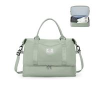 for Ryanair Airlines Underseat Cabin Bag 40x30x20 Weekend Overnight Carry on Holdall 40x20x25 for Women Travel Duffel Sport Gym Tote Mum Hospital Bags with Wet Pocket,A10-White Green