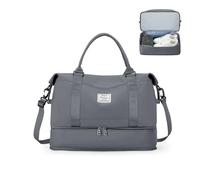 for Ryanair Airlines Underseat Cabin Bag 40x30x20 Weekend Overnight Carry on Holdall for Women Travel Duffel Sport Gym Tote Mum Hospital Bags with Wet Pocket,A02-Slate Grey
