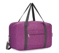 for Ryanair Cabin Bags 40x30x20 Underseat Foldable Travel Duffel Bag Holdall Tote Carry on Hand Luggage Overnight for Women and Men 20L (Dark Purple (with Shoulder Strap))