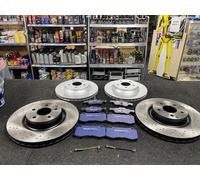 FOR S-CLASS S350 FRONT REAR BRAKE DISCS DRILLED + PADS WITH WIRE SENSORS 350+320