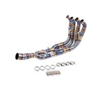 For S1000RR 2019 2020 2021 2022 Slip-on Exhaust Motorcycle Exhaust Titanium Alloy Pipe Header Link Pipe(Titanium Alloy Blue)