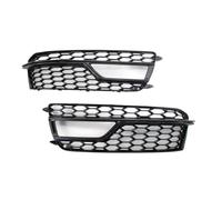 For S5 A5 For S-Line 2013-2016 Car Front Fog Light Lamp Cover Honeycomb Bumper Grille(Chrome Silver)