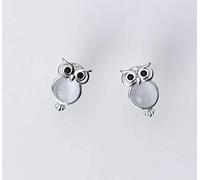 for S925 Women Korean Art Owl Cute Animal Earrings