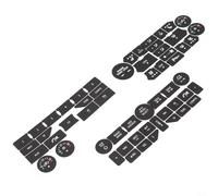 For SAAB 3rd Gen 95NG 94X button repair decals for climate control radios designed with vinyl material and white lettering on black background