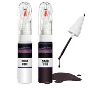 For SAAB DARK BRAHMA JEWEL 519Q + Clear Coat Touch Up Paint Lacquer Fix Kit
