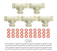 For Saeco Fully Automatic Coffee Machine Thermoblock Connector Kit T Shape Design Featuring Connectors, Clamp Rings and O Rings for Coffee Machine Repair and Maintenance