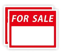 For Sale Signs, High Tack Self Adhesive Corriboard Signage, Ideal For Garage,Car,Yard and House For Sale Stickers, 280mm x 350mm, 2-Pack