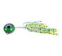 For Saltwater Glow Fishing Lure with Round Head Construction and Silicone Skirt for Natural Prey Mimicry 20g 40g 60g 80g 100g 120g (20G Green)