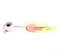 For Saltwater Glow Fishing Lure with Round Head Construction and Silicone Skirt for Natural Prey Mimicry 20g 40g 60g 80g 100g 120g (60G White)