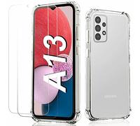 For Samsung A13 Clear Case,Galaxy A13 Phone Case and Screen Protector Tempered Glass 2Pack,Soft TPU Protective Cover Shockproof,[Thin Slim Fit],Rreinforced Corner-Pure Clear-6.6 inch 2022