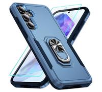 for Samsung A55 5g Phone Case with Screen Protector and with Camera Cover, 360°Military Grade Rotatable Kickstand (Heavy Duty) Shockproof Protective, Case for Samsung Galaxy A55 (Blue)