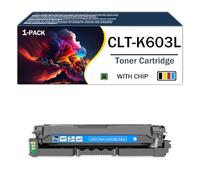 For Samsung Compatible Toner Cartridge CLT-K603L CLT-C603L CLT-Y603L CLT-M603L, High Yield Fits With Samsung ProXpress C4010ND C4060FX C4062FX Series Printer, With Chip,Cyan-1Pack