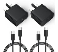 For Samsung Fast Charger, 2 Pack 25W USB C Super Fast Charger for Samsung Galaxy S24 Ultra/S24/S23 Ultra/S23+/S22/S22 Ultra/S22+/Note 10/20/S20/S21, Fsat Charger Plug with 3M Type-C Charger Cable
