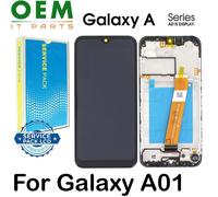 For Samsung Galaxy A01 A015F LCD Display Touch Screen Digitizer With Frame Black