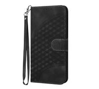 for Samsung Galaxy A02S Wallet Case, Embossed Lattice Shock-Absorption Flip Case Leather Wallet Phone Cases Card Slots Magnetic Stand function Shockproof Cover for Samsung Galaxy A02S black