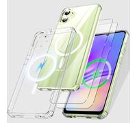 for Samsung Galaxy A05 Case Compatible with MagSafe Wireless Charging,with Self Healing Flexible TPU Film[2 Pack] and Camera Lens Screen Protective Film[2 Pack], Anti-Scratch Magnetic (Clear)