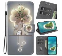 for Samsung Galaxy A05 Case Leather, Shockproof Wallet Book Flip Folio Stand View Cover Magnetic Closure with Card Slots and Kickstand for Samsung Galaxy A05 Phone Cover Elephants