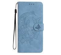 for Samsung Galaxy A05 Wallet Case Leather, Shockproof Butterfly Protection Wallet Flip Cover With Card Holder Magnetic Closure Kickstand Phone Cases for Samsung Galaxy A05 sky blue