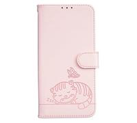 for Samsung Galaxy A05S 4G Case Embossed Cat Premium Leather Flip Wallet Phone Case Cover Shockproof Cover Stand with Card Slots Phone Case For Samsung Galaxy A05S 4G,pink