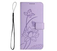 For Samsung Galaxy A05S 4G Case, Flip Folio Case Premium PU Leather Lotus Shockproof Book Phone Cover, Wallet Stand Magnetic Closure Card Holder Slot case For Samsung Galaxy A05S 4G Purple