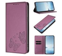 for Samsung Galaxy A05S 4G Wallet Case Leather Embossed Butterfly, Shockproof Protection Flip Folio Cover With Card Holder Magnetic Kickstand Phone Cases for Samsung Galaxy A05S 4G Purple