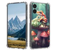 for Samsung Galaxy-A06 Case,Slim Transparent Flexible TPU Durable Shockproof Anti-Scratch Anti-Fall Phone Cover for Samsung A06,Mushroom and Frog Forest