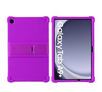 for Samsung Galaxy A11+ A9+ Plus Case 11 inch (2025 2023) SM-X236B SM-X210 Tablet with PC Kickstand, Soft Silicone, Washable, Thickened Corner Shockproof, Purple