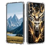 for Samsung Galaxy A13 5G Case,for Samsung A04S Case,Slim Transparent Flexible TPU Durable Shockproof Anti-Scratch Anti-Fall Phone Cover for Samsung Galaxy A04S,Black Gold Deer King