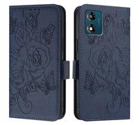 for Samsung Galaxy A13/A04S Phone Case, Embossed Flower Premium PU Leather Shock-Absorption Flip Wallet Notebook Case with Kickstand Card Holders Magnetic Protective Cover for Samsung Galaxy A13/A04S,