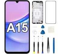 for Samsung Galaxy A15 4G/5G Screen Replacement with Earpiece Speaker Side Volume Button Vibration Motor A156U A155F/DSN LCD Display Frame Touch Digitizer Full Assembly Repair Tool Kits