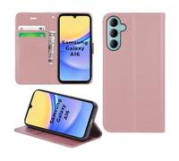 For Samsung Galaxy A16 Case Flip Folio Leather Wallet with Card Holder Book Stand Phone Case Cover for Samsung Galaxy A16 4G / 5G Rose Gold